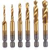 Fongmore - Set di punte esagonali da 1/4, con filettatura metrica HSS M3-M10, 6 pezzi