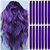Beamely 16pcs Estensioni a clip a colori, stoppini colorati posticci lisci e lunghi sintetici resistenti al calore, accessori per capelli ragazza (22 pollici, viola)