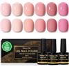 Shining She Smalto Semipermanente Unghie, TPO-Free HEMA-Free, 6 Colori Rosa Pastello Pesca Rosa Caldo Smalti Semipermanenti per Unghie Soak-off UV/LED per Uso Professionale/Salone/Casa Manicure, 8ML