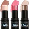 Nivofu 3PCS Contouring Viso Stick: Blush, Highlight, Bronzer Multiuso - Trucco Non Grasso e Impermeabile, Texture Leggera ed Effetto Naturale, Dewy