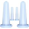 GeeRic 4pz Coppettazione Viso Silicone，GeeRic Coppette per Viso e Occhi Set Coppettazione Semplice Massaggio a Vuoto/Riduzione Doppio Mento/Gonfiore Labbra/Alleviare l'edema Facciale (Azzurro)