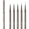 Lokaloka 6/9/12/15/18mm Pennelli Unghie Gel Sottile Nail Art Professionali con Tappo, 5 Pezzi Pennello French Penna Pennellino Set per Ricostruzione Acrigel Semipermanente