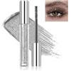 Prreal Silver Glitter Mascara, Quick-dry Diamond Sparkly Mascara for Eyelashes, Lightweight Long Lasting Curling Volumizing Eye Makeup
