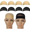 WOLMIK 8 pezzi di retina per capelli in nylon Wig Cap Parrucca Set di tappi per parrucca con rete elastica traspirante 4 tappi beige per parrucche, 4 retine nere
