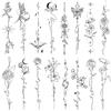 VelvetGlow 16 pezzi di tatuaggi temporanei minimalisti in line art, disegni floreali e di testo realistici per donne e ragazze, impermeabili e durevoli, perfetti per braccia, schiena e gambe