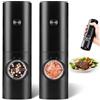 Gulex Set macina sale e pepe elettrico, macinapepe automatico a batteria, macina pepe in ceramica con grana regolabile, luce LED e macinasale ricaricabile, funzionamento con una sola mano (set)
