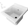 Negrari Vasca Lavatoio in resina PP 45x50 cm (per sostituzione o incasso) Completa di Sifone e Piletta, Bianco