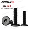 ZONSANTA Nero 304 In Acciaio Inox Allen Esagono Testa Ultrasottile Bullone Esagono Incassato Ultra Sottile Piatto Wafer Vite a Testa M2 M2.5 M3 M4 M5 M6 M8