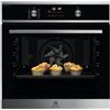 Electrolux EOD6P56X - Forno Multifunzione da Incasso 72 L Serie 500 SteamBake con Vapore, Pulizia Pirolitica, Ventilato Multilivello SurroundCook, Display LED Touch, 670x654x635mm Classe A+ Nero/Inox