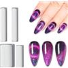 CHSEEO 4 Pezzi Magnete Bastone Set Unghie Penna Magnetico Cat Eye, 3D Magnetic Cats Occhi Polacco Polish Magnete Penna Chiodo, Nail Art Tool Uso con Occhio del Gatto UV Gel Polish Polvere o Smalto