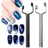 BrilliantDay Magnete Bastone Set per Unghie, 3D Magnetic Cats Occhi Polacco Polish Magnete Penna Chiodo, DIY Nail Art Tool Uso con Occhio del Gatto Polish Polvere o Smalto per DIY gel unghie magico strumento