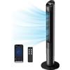 HOMCOM Ventilatore Torre 116 cm, ventilatore WiFi app controllo, camera letto, colore nero | Aosom Italy