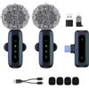 Microfono Lavalier Wireless per Android/Iphone/Ios/Pc/Laptop,Microfono Da Bavero