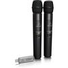 BEHRINGER ULTRALINK ULM202USB sistema microfonico wireless 2 palmari e usb NUOVO