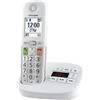 Panasonic KX-TGU430EXW Telefono Cordless Digitale con Segreteria Telefonica, Unità Base e 1 Ricevitore, Display LCD, Fav Call, Torcia, Compatibile con Apparecchi Acustici, Bianco e Argento