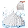 VEVOR Palline Filtranti per Piscina per Filtro a Sabbia, 2,09 kg, Materiale Filtrante in Fibra di Poliestere Bianco Riutilizzabile con Sacchetto Lavaggio, per Piscina Acquario Vasca Piscina Terra