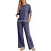 PrinStory Pigiama da donna, a maniche corte, in due pezzi, rosso vivo, S