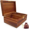 WELITTCON Scatola portaoggetti rustica in legno di acacia, 28 x 21 x 12 cm, marrone, capacità 2,3 kg, scatola dei ricordi con serratura
