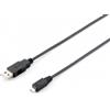 Equip USB Cable Equip USB2.0 Typ A - Micro B St/St 1,00m black [128594]