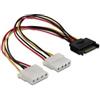 Delock SATA-Cable Delock SATA 15pin -> 2x 4pin Molex St/Bu 0,20m [65159]