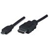 Manhattan Cavo HDMI Highspeed con Ethernet Channel 1.4 A M/ Micro D M, 2,0 m
