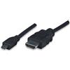 Manhattan Cavo HDMI Highspeed con Ethernet Channel 1.4 A M/ Micro D M, 3 m