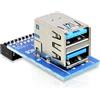 Delock Adattatore Delock USB Pinheader -> 2x USB3.0 A verti Bu/Bu [41865]