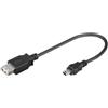 Oem Cavo USB 2.0 A femmina/mini B 5 pin maschio 0,2 m Nero