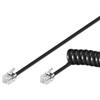 Oem Cavo telefonico spiralato per cornetta 4mt RJ10 4P4C Nero