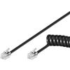 Oem Cavo telefonico spiralato per cornetta 2mt RJ10 4P4C Nero
