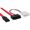 InLine Cavo Slimline SATA 13pin (7+6) femmina + 2pin maschio 5,25"" (Alim.) a SATA 7pin L-Form, 0,4m + 0,15m [4043718157976]