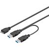 Goobay Cavo Goodbay USB 3.0 SuperSpeed ad Y 2x A M / Micro B M 0,3 m Nero