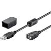 Goobay Cavo Prolunga USB 2.0 con Ferrite A Maschio / A Femmina 2m Nero