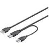 Goobay Cavo USB 2.0 ad Y 2xA maschio/A femmina 0.3 m