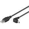 Techly Cavo USB 2.0 A maschio/mini B maschio 90° 1,8 m Nero