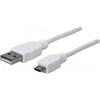 Manhattan Cavo USB 2.0 A / Micro B 1,8m Bianco