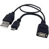 Techly Cavo USB A F 2.0 OTG Micro USB M con Alimentazione USB, 30cm Nero