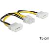 Delock Cavo alimentazione Delock 8pin EPS -> 2x 4pin Molex Bu/St 0.15m [83410]