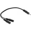 Inline Cavo sdoppiatore Y-Form InLine audio da spina Jack 3,5mm a 2x presa Jack 3,5mm, Stereo, nero, 20cm [99300]