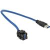 Delock Cavo Usb Delock Keystone modulo Usb3.0 A femmina > USB3.0 A maschio 250Â°con cavo [86375]