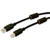 Manhattan Cavo usb Manhattan 2.0 A M / B M 5m con Ferrite Doppia Schermatura Nero