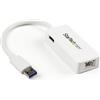 Adattatore di rete Usb Startech Nic 3.0 A Ethernet Gigabit con porta Usb Bianco [USB31000SPTW]