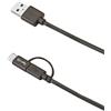 Celly Cavo micro usb Celly con adattatore usb type-c 1 m nero [USBCMICRO]