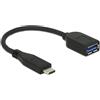 Delock Cavo Usb Delock Usb3.1 C -> A St/Bu 0.10m coassiale Prem nero [65684]