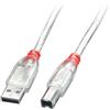 Lindy Cavo usb 2.0 Typ A/B, trasparente, 3m Typ A/B M/M [41754]