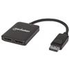 Manhattan Splitter Hub Manhattan DisplayPort a 2 porte DisplayPort con MST