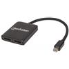 Manhattan Splitter Hub Manhattan Mini DisplayPort a 2 porte DisplayPort con MST