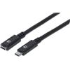 Manhattan Cavo Manhattan SuperSpeed Usb-C a Usb-C M/F 0,5m nero