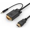 Gembird Adattatore Gembird Hdmi a Vga (D-Sub) a Jack 3,5mm M/M 1.8m nero [A-HDMI-VGA-03-6]