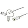 StarTech.com Cavo USB-C Multi Carica - Lightning USB, Micro-B - Intrecciato - 1m